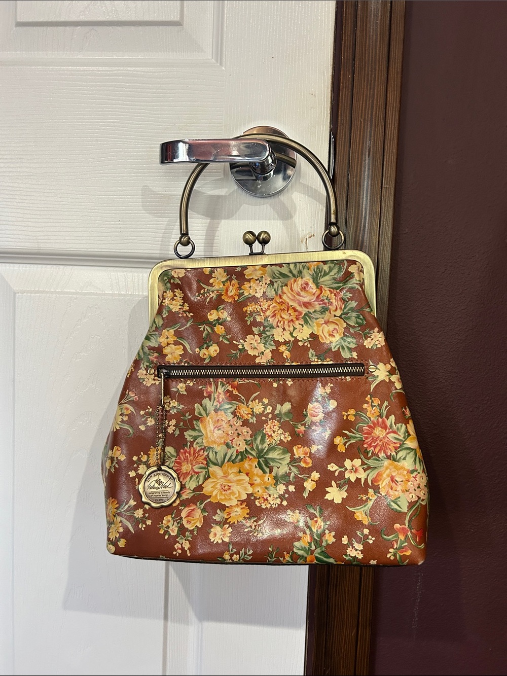 New Patricia Nash Vtg Botancial Garden leather floral bag purse NWOT